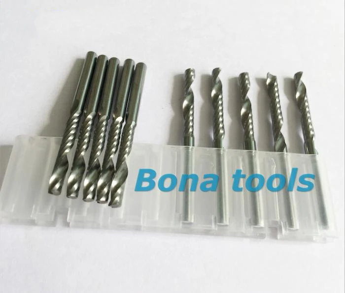 

New 3.175x25MM 10 pcs Single Flute Tungsten End Mill Bits,Milling Cutter,Carving Tools,Spiral Bits,Wholesale, Free Shipping,Gift
