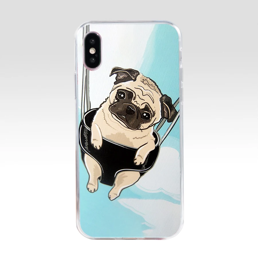 Забавный подарок мопса 68SD Мягкий Силиконовый ТПУ чехол для телефона iphone 5 5s se X XR XS