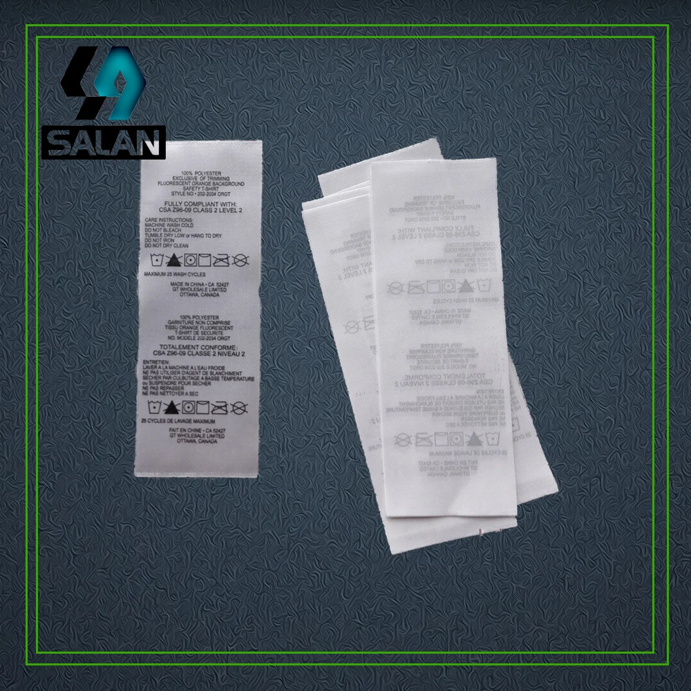 Индивидуальные атласные бирки для ухода за одеждой индивидуальная одежда