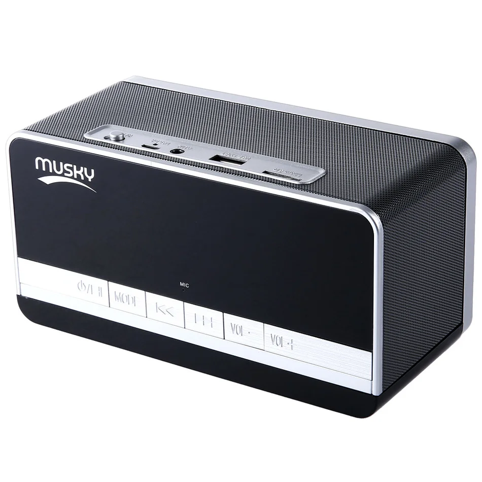 Мини Hi-Fi premium Stereo Портативный Bluetooth Динамик со светодиодной время Дисплей fm Радио