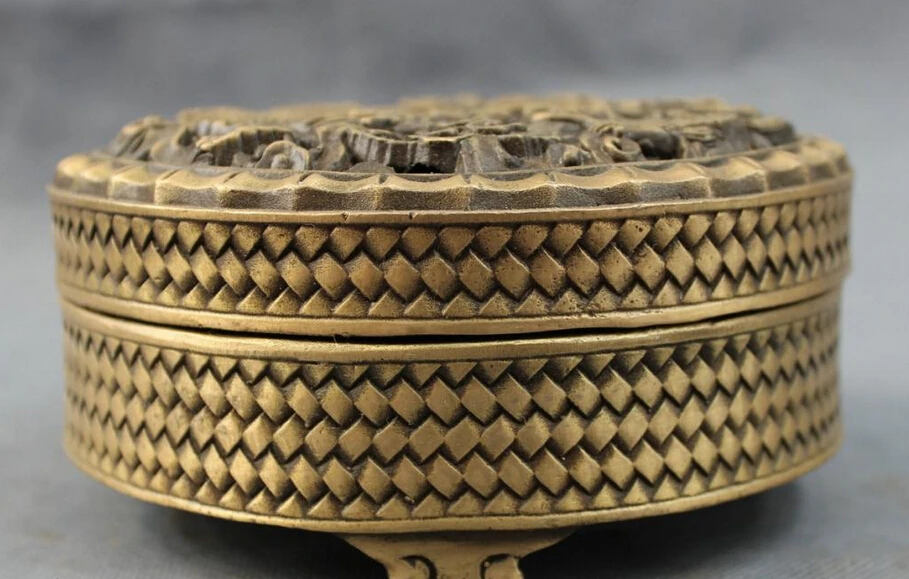 Быстрая доставка USPS в США S1513 Тибетский Бронзовый буддийский миф 2 голова дракона