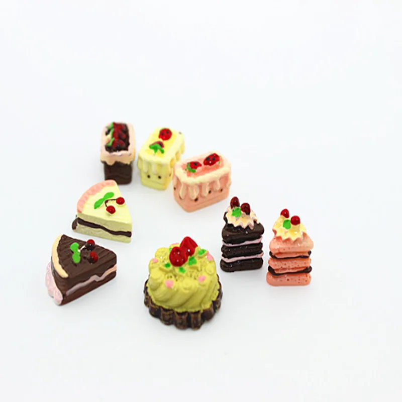 8 шт./компл. Kawaii вкусные шоколадные клубники вишневые пирожные Миниатюрные для