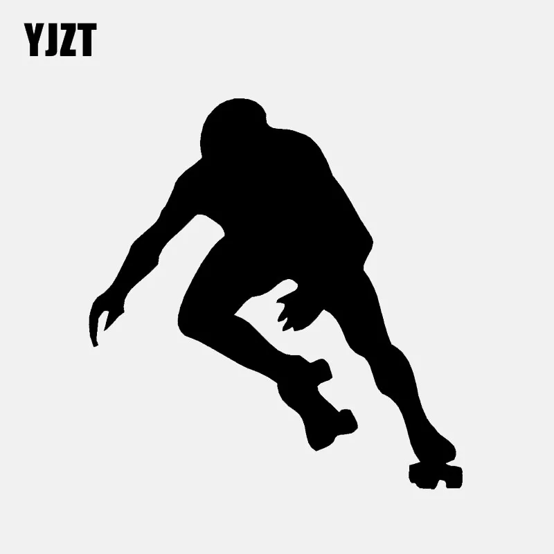 

YJZT 10,2*10,7 см, спортивный декоративный автомобильный стикер фигуристки, виниловый черный/серебристый цвет, высокое качество