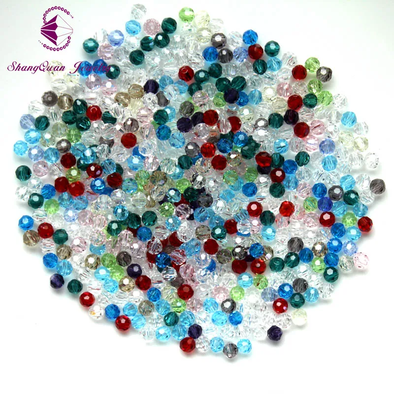 Бусины граненые в виде футбольного мяча смешанные 4 мм блестящие бусины для