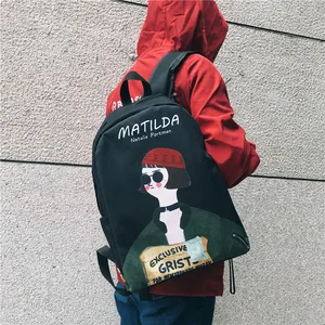 Повседневный холщовый рюкзак унисекс с принтом Луны, школьные ранцы для мальчиков и девочек, вместительные школьные ранцы для учеников и учебников