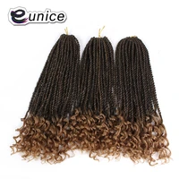 eunice hair curly senegalese twist crochet braids 16 inch ombre braiding synthetic hair extension for women 30strandspack