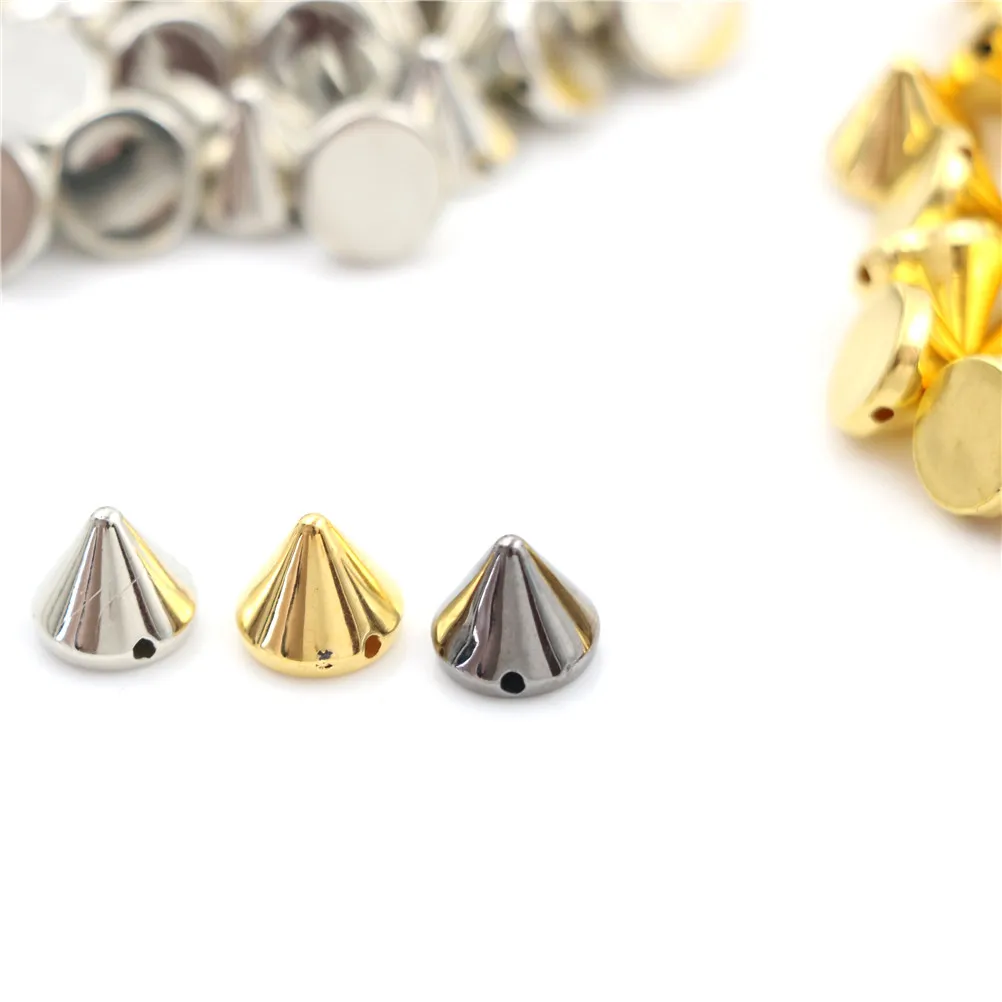 

100 Pcs/lot DIY Bead Crafts Riveting Garment Studs Nail Punk Rock For Bags Dress ClothesWedding Gold Silver Sew on Spike Rivet