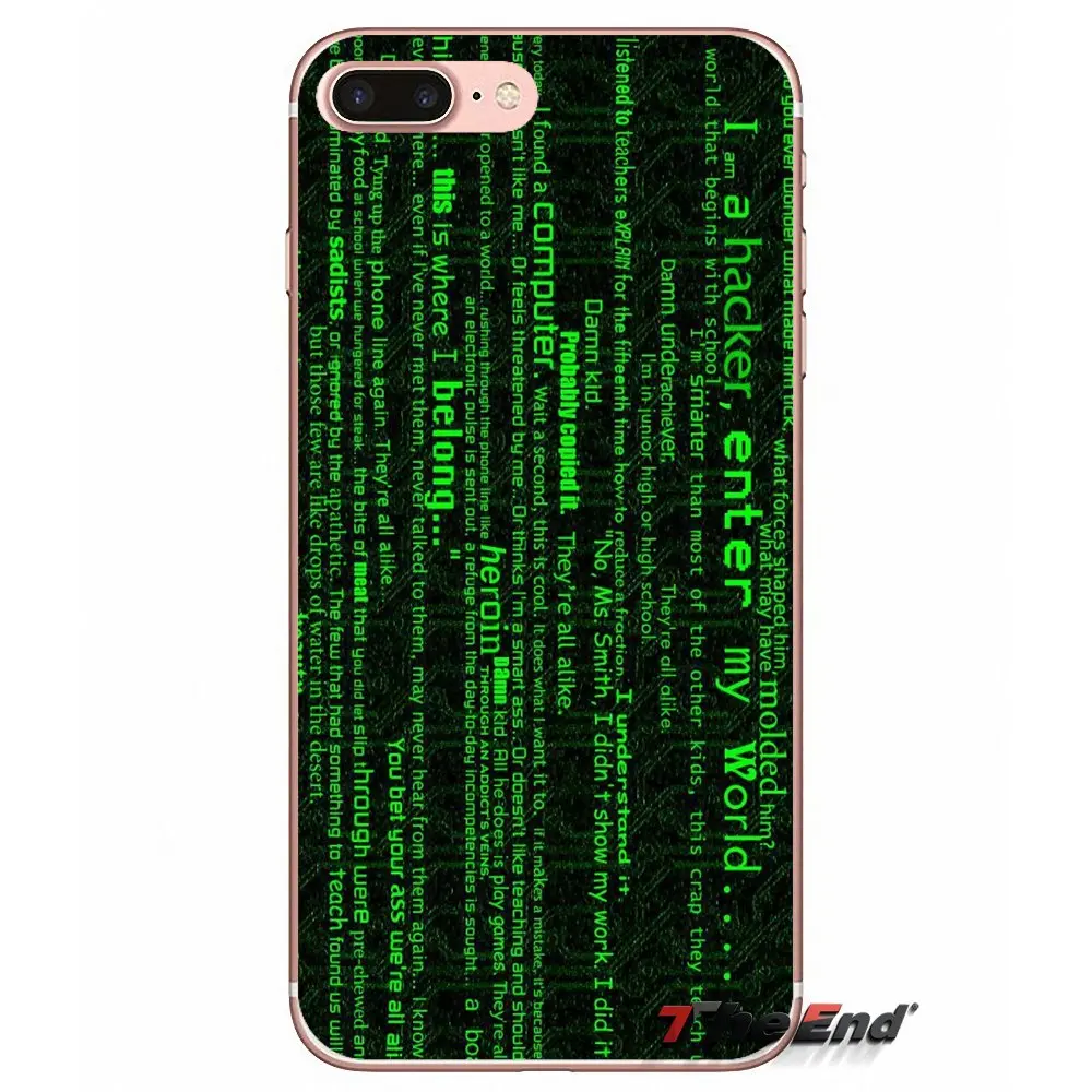 Для iPhone X 4 4S 5 5S 5C SE 6 6S 7 8 Plus Samsung Galaxy J1 J3 J5 J7 A3 A5 2016 2017 хакер компьютерный код