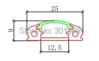 Жесткая светодиодная лента с 72 шт. 2835 smd LED 14 4 Вт/м 12 В Размер: L: 1024xW: 25xH: 9 мм