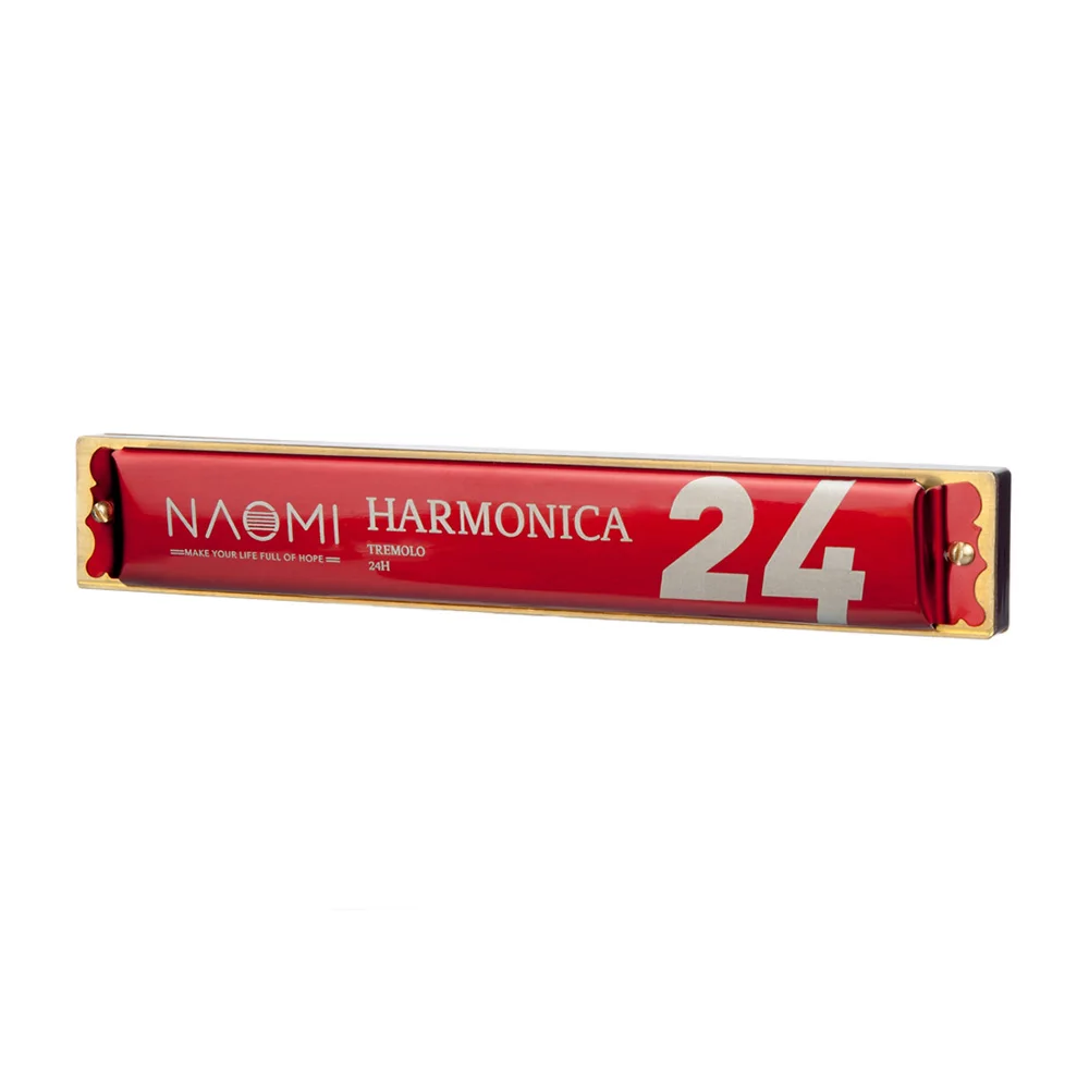 NAOMI 24 Отверстия тремоло Губная гармошка Ключ C из нержавеющей стали рот органа