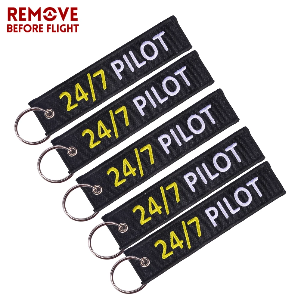 Newest Keychain epaulette style 24/7 Pilot Key Chain Luggage Tag Label Outstanding Embroidery for Aviator Aviation Gifts | Автомобили и