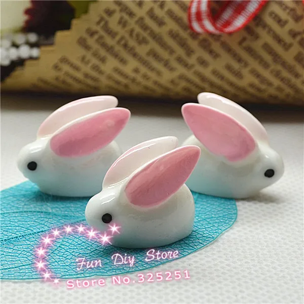 

flat back resin 3D Cute white rabbit for decoration 16*20mm 50pcs/lot