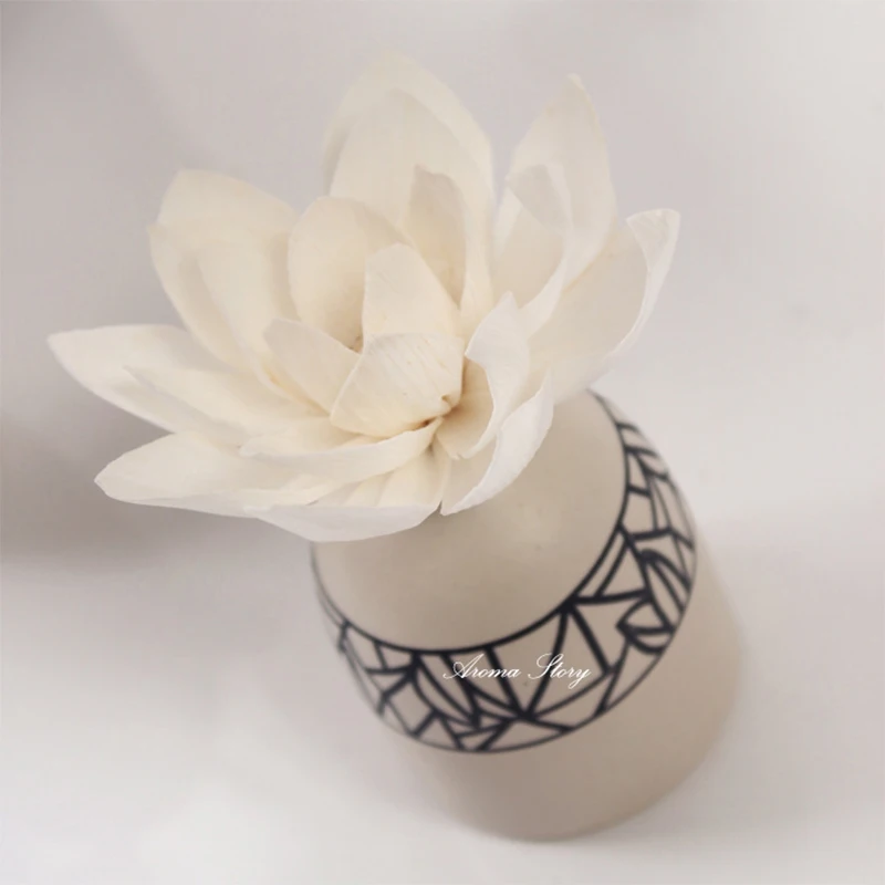 Ароматерапевтический диффузор без огня с 3 сушеными цветами 2 керамических