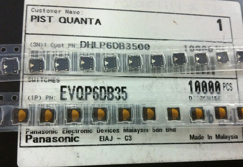 

20 шт./лот оригинальный чип-переключатель EVQP6DB35 SMD 4,1*4,1*0,35