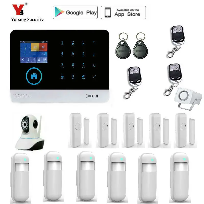 

Yobang Security WIFI Alarm Systems WIFI+GSM+GPRS Wifi Automation GSM Alarm System Home Protection GPRS WIFI GSM Alarm System