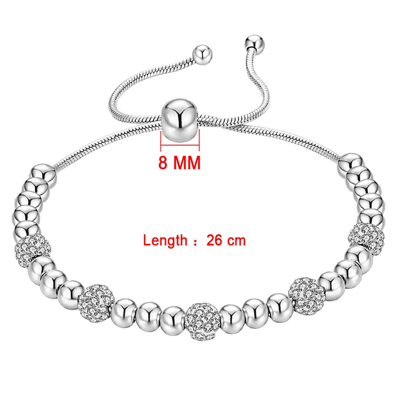 DoreenBeads модный браслет из нержавеющей стали серебряный цвет розовое золото бусины