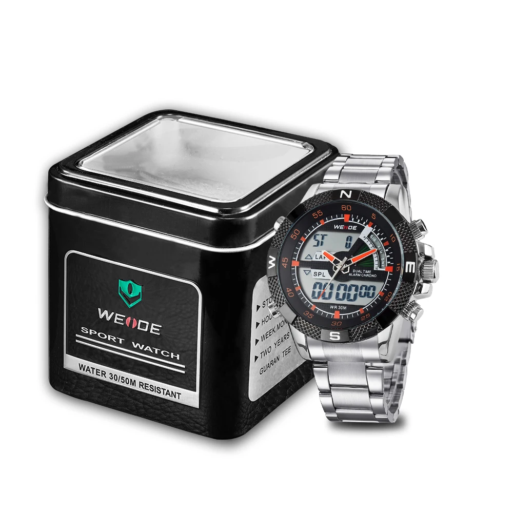 WEIDE часы Открытый Для мужчин спортивный Часы Аналоговый Цифровой Дисплей
