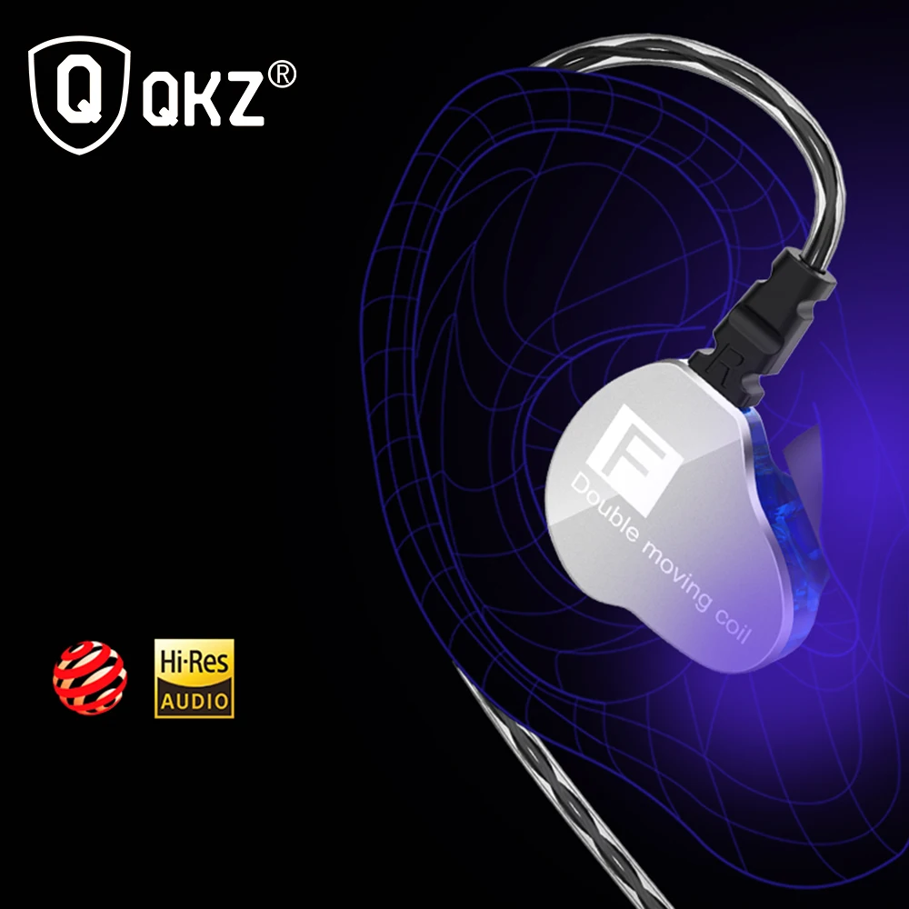 QKZ CK9 Dual Drivers наушники Super Bass спортивные вкладыши с микрофоном Стерео Музыкальная