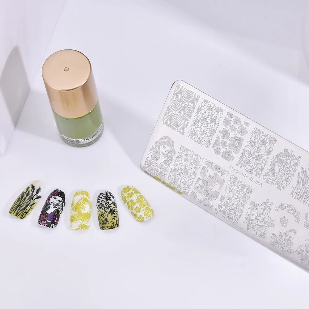 1 шт. пластины для штамповки ногтей из нержавеющей стали винтажная мраморная