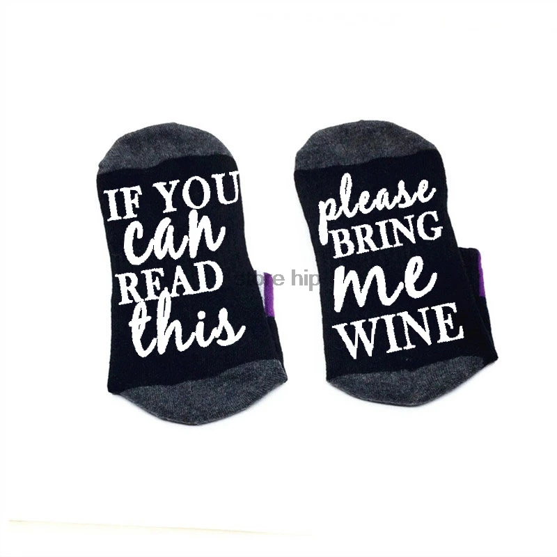 Носки если вы можете прочитать это читайте Bring me Wine хлопковые эластичные удобные