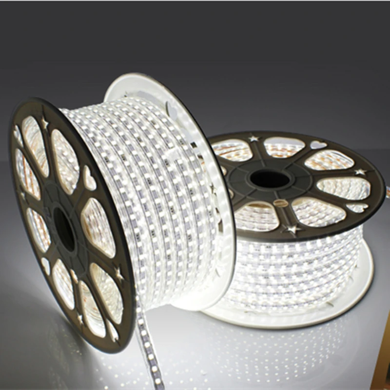 Лидер продаж светодиодные полосы Водонепроницаемый 5050 220 В гибкий свет 60led/m rgb