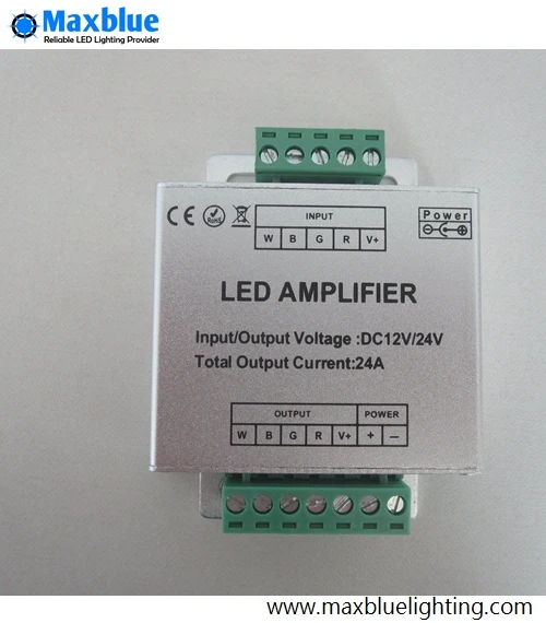 Усилитель RGBW DC12V-24V 24A 6A * 4-канальный Макс. 576w контроллер повторителя мощности для