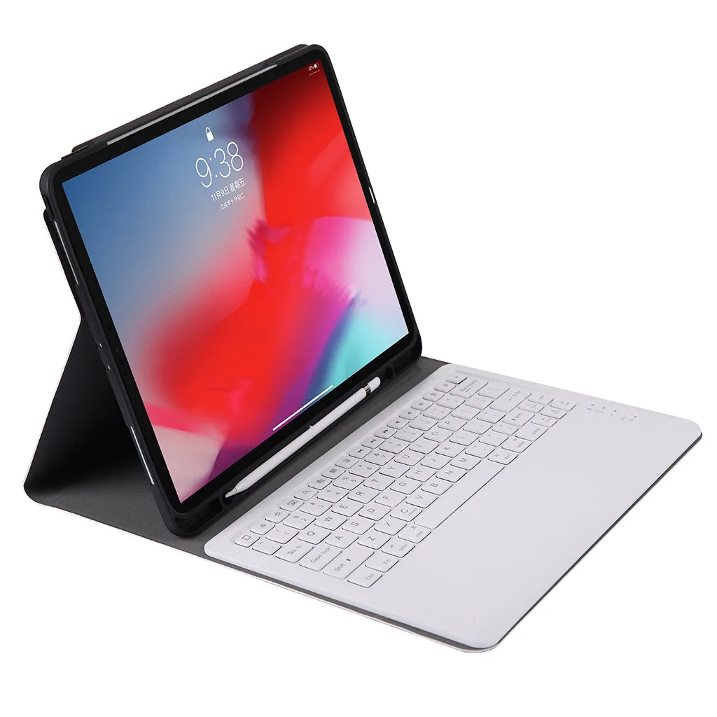 Тонкий чехол для клавиатуры из алюминиевого сплава с подсветкой iPad Pro 12 9 + слот