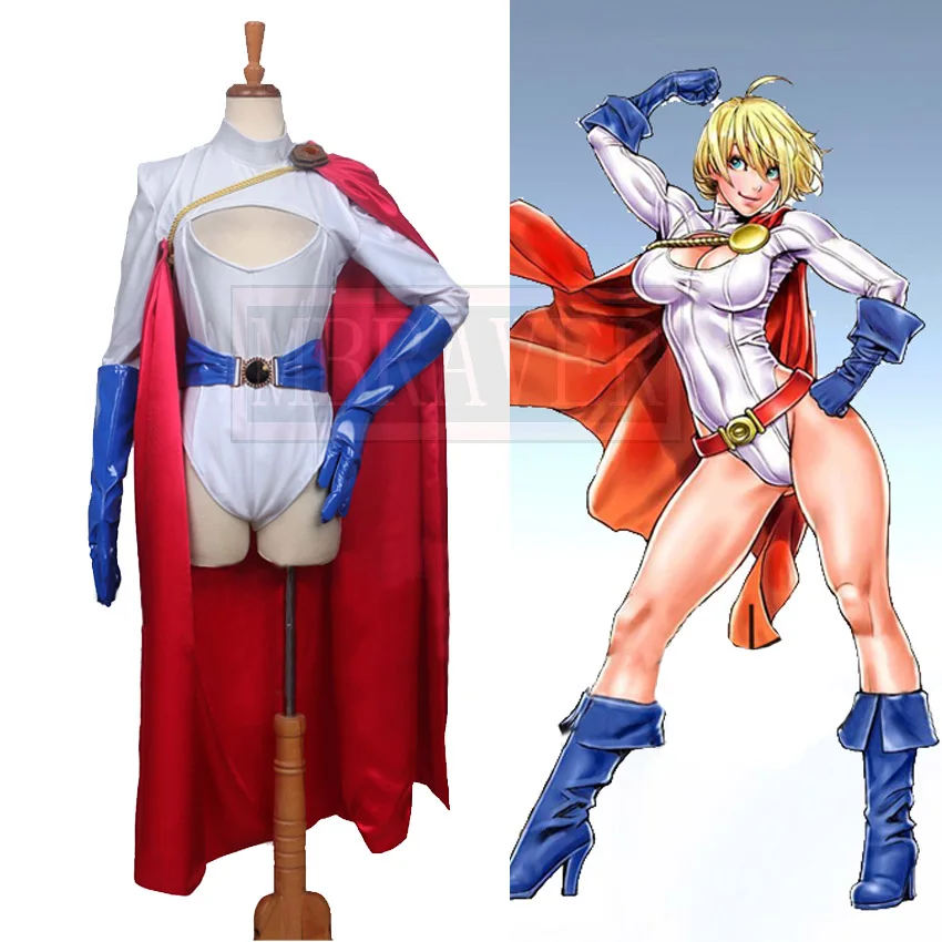 Женский костюм Power Girl из спандекса для косплея вечерние костюмы девушек и женщин