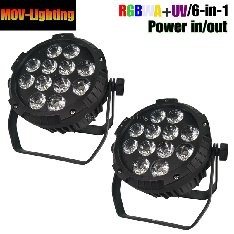 2 единицы/лот 2018 12x18 Вт rgbwa uv 6in1 led плоский par wash эффект dmx профессиональная