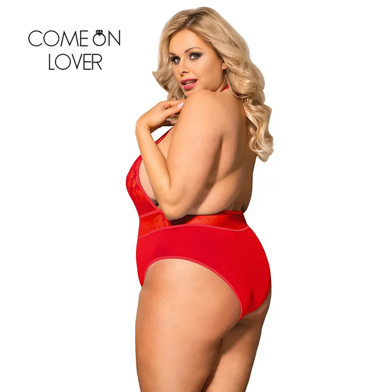 Comeonlover Lace Body Suit Lingerie Teddy Sexy Femme Erotique Backless Deep V Neck Plus Size Bodysuits For Sex RI80778 | Тематическая