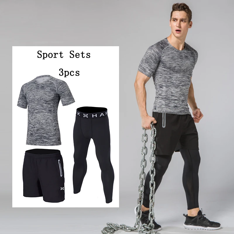 Спортивная одежда для фитнеса с короткими рукавами спортивная мужчин