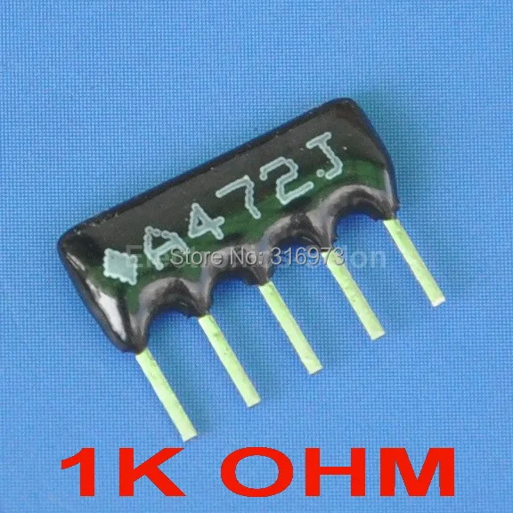 (5 шт./лот) 1K Ом резистор сетевого массива с толстой пленкой SIP 5 собранного типа.|array