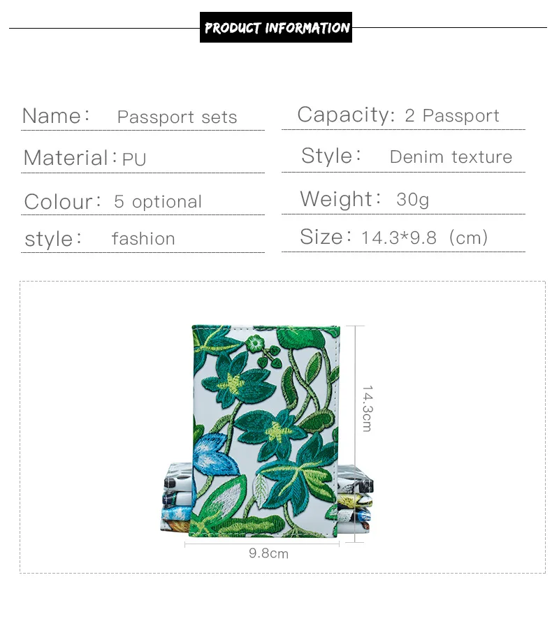 New Fashion Floral Passport Cover Travel Passport Case Russia Document Cover SIM Passport ID Card Holders For Women