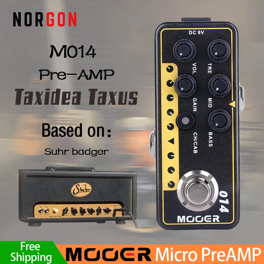 M014 Mooer предусилитель электрогитары педаль эффектов задержка реверберации аксессуары с высоким коэффициентом усиления бас микро Ампер симулятор Двойные каналы - Цвет: M014