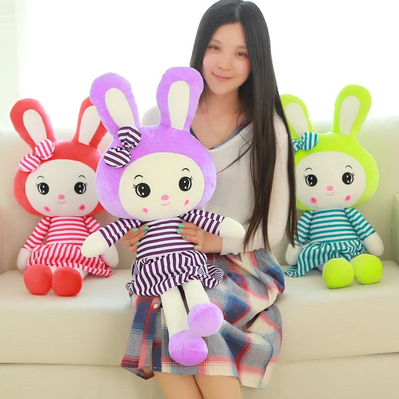 Creative lucky 60cm lovely Rabbit model stripe toy Doll soft Plush Pillow Cushions Present for girls boy friend gifts | Игрушки и хобби