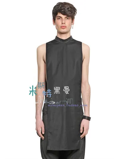 XS 5XL! Новинка 2017 Мужская одежда GD стилист для подиума Цвет Черный Короткое спереди