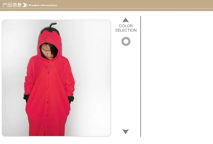 Новый мультфильм аниме милые овощи перец Onesie Хэллоуин Косплэй чили взрослых