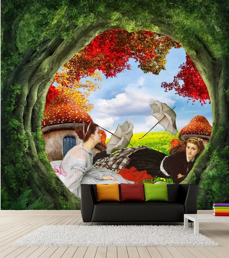 Custom 3D murals falls in the beautiful forest papel de parede living room sofa TV wall bedroom restaurant vintage wallpaper |