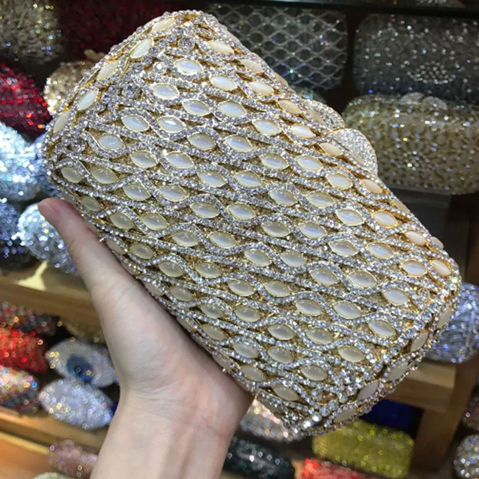 Женские вечерние мини клатчи Стразы с вырезами и кристаллами Жесткий Чехол для