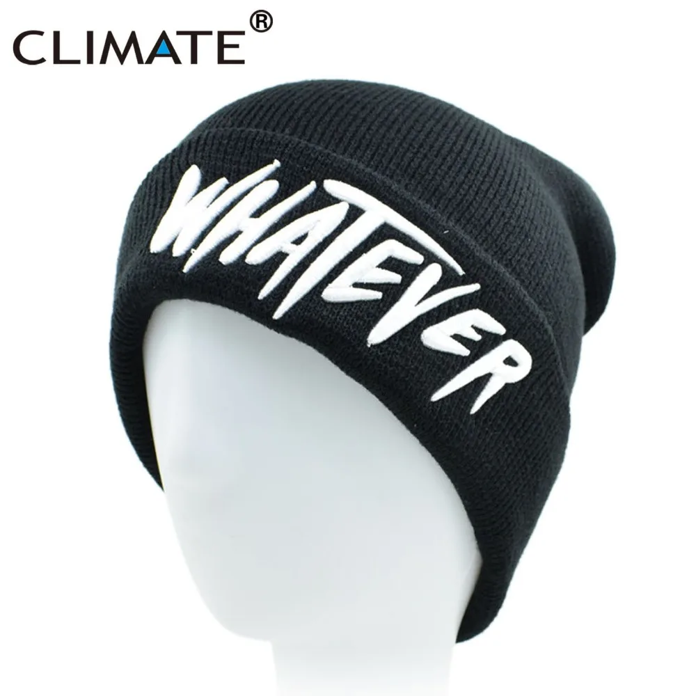 Климат Для женщин мужчин зимняя шапка теплая шапочка вязать Skullies что берет для
