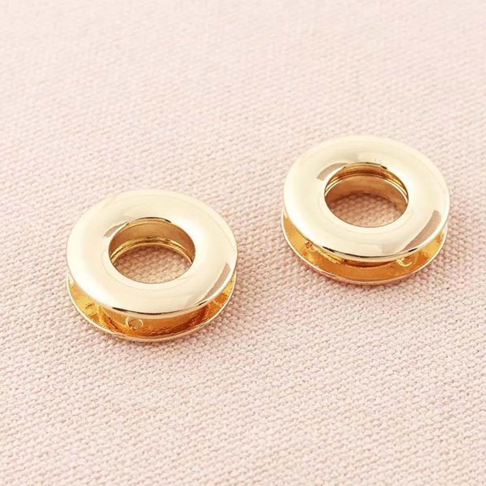 gold 10 шт./лот 22 мм наружный металлический сплав золото/черный/серебро розовое золото цвет люверсы для ремня сумка аксессуары для одежды - Цвет: gold
