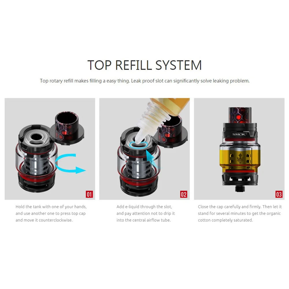 Оригинальный SMOK TFV12 принц распылитель с 8 мл заполнение верхней части емкости