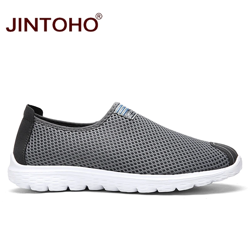 JINTOHO/Летняя мужская обувь унисекс с дышащей сеткой; легкая мужская обувь на плоской подошве; модная повседневная мужская обувь; фирменные дизайнерские мужские лоферы