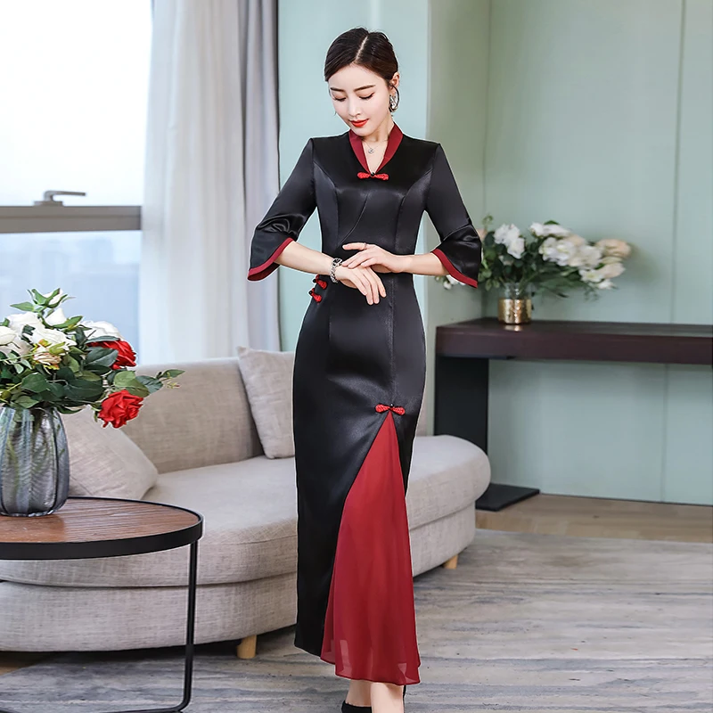 Вьетнамская одежда aodai вьетнамское традиционное платье для женщин ao dai длинное вьетнамское восточное платье современное платье Ципао