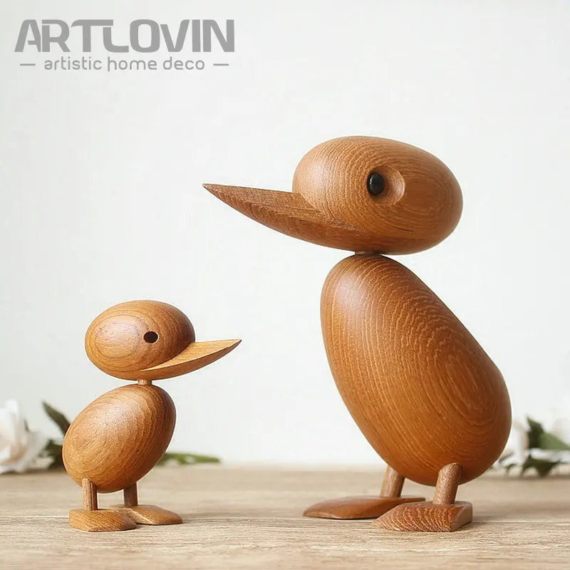 Новое поступление Скандинавское Данию прочное тиковое дерево деревянная утка