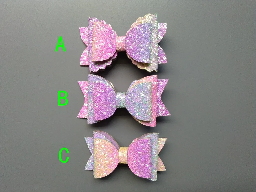 Бутик Модный блеск Градиент Радуга Русалка Цвет волосы бант шпильки твердого