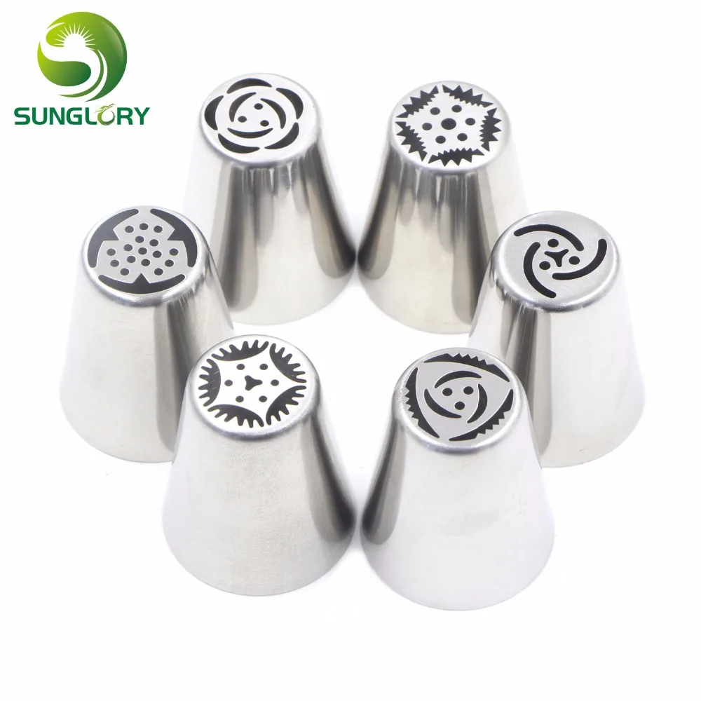 6 шт. Свадебные DIY нержавеющая сталь русская выпечка насадки помадка обледенение