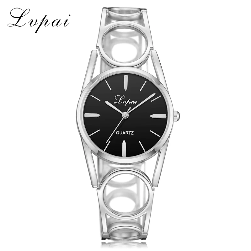 Silver Black 1 Lvpai известный бренд новые женские модные роскошные часы из розового золота с бриллиантами Женские наручные часы повседневные женские кварцевые часы LP214 - Цвет: Silver Black 1