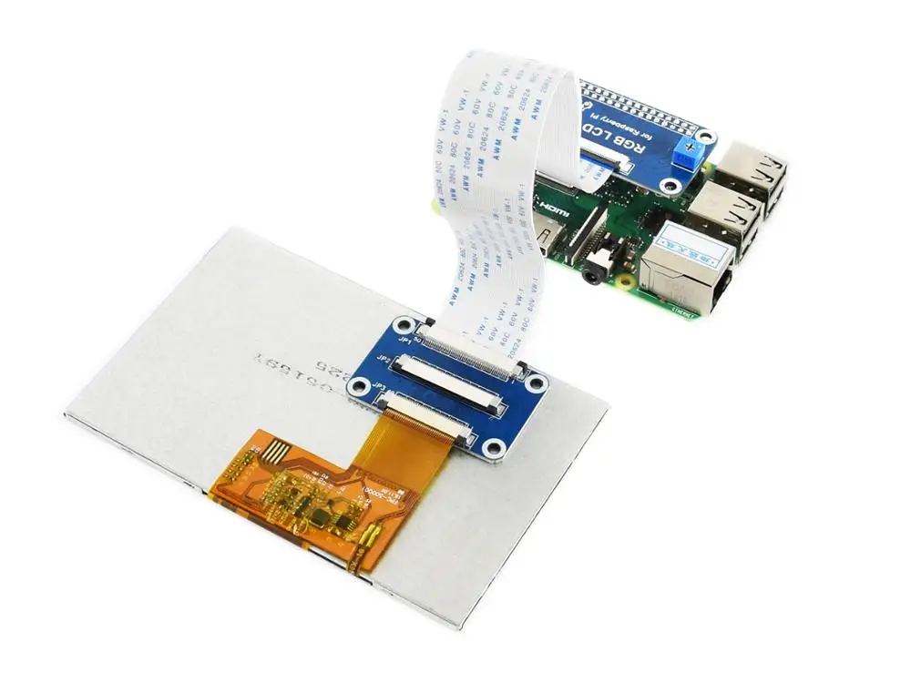 Waveshare 5-дюймовый IPS дисплей для Raspberry Pi 2B/3B/3B +/3A +/Zero W/Zero WH DPI интерфейс Touch 800*480