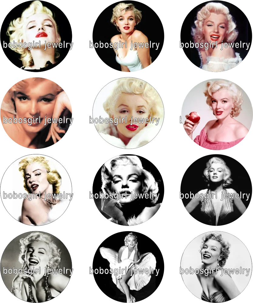 Marilyn Monroe galss ювелирные изделия с кнопками фотография s круглый кабошон плоская